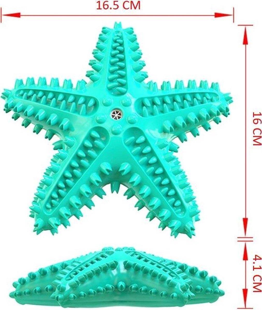 Tandenborstel + TANDPASTA Hond Piep Honden Speelgoed Dog Toy - Zeester Blauw Tandverzorging Kauwbotten Hondenspeelgoed Hondenbot Kauwstaaf Tanden Puppy Hondenspeeltje Sterk Kauwspeelgoed - Dutchwide