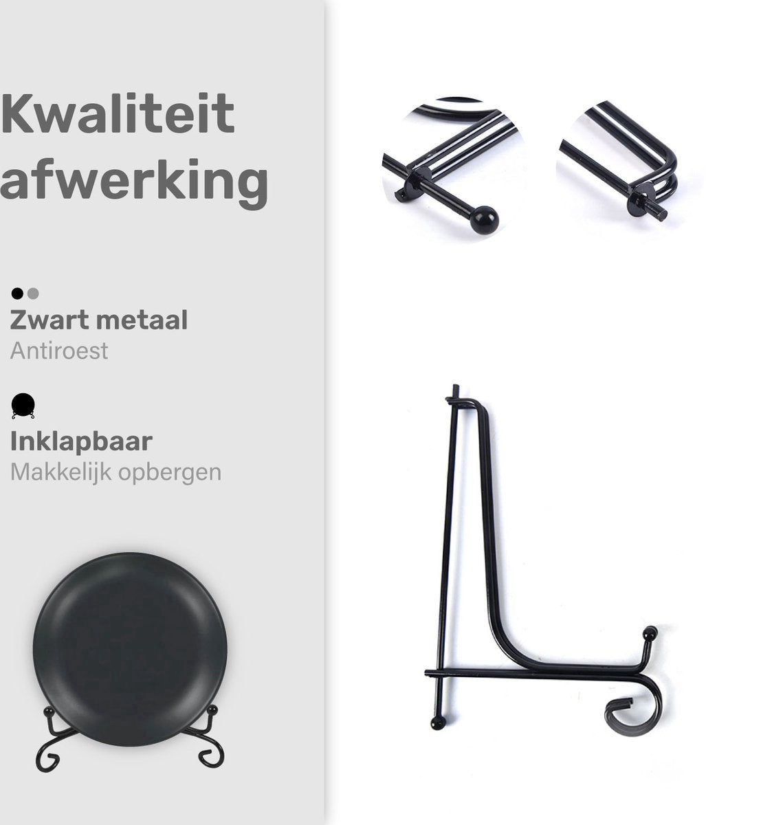 Luft - Bordenstandaard 4 stuks - Zwart