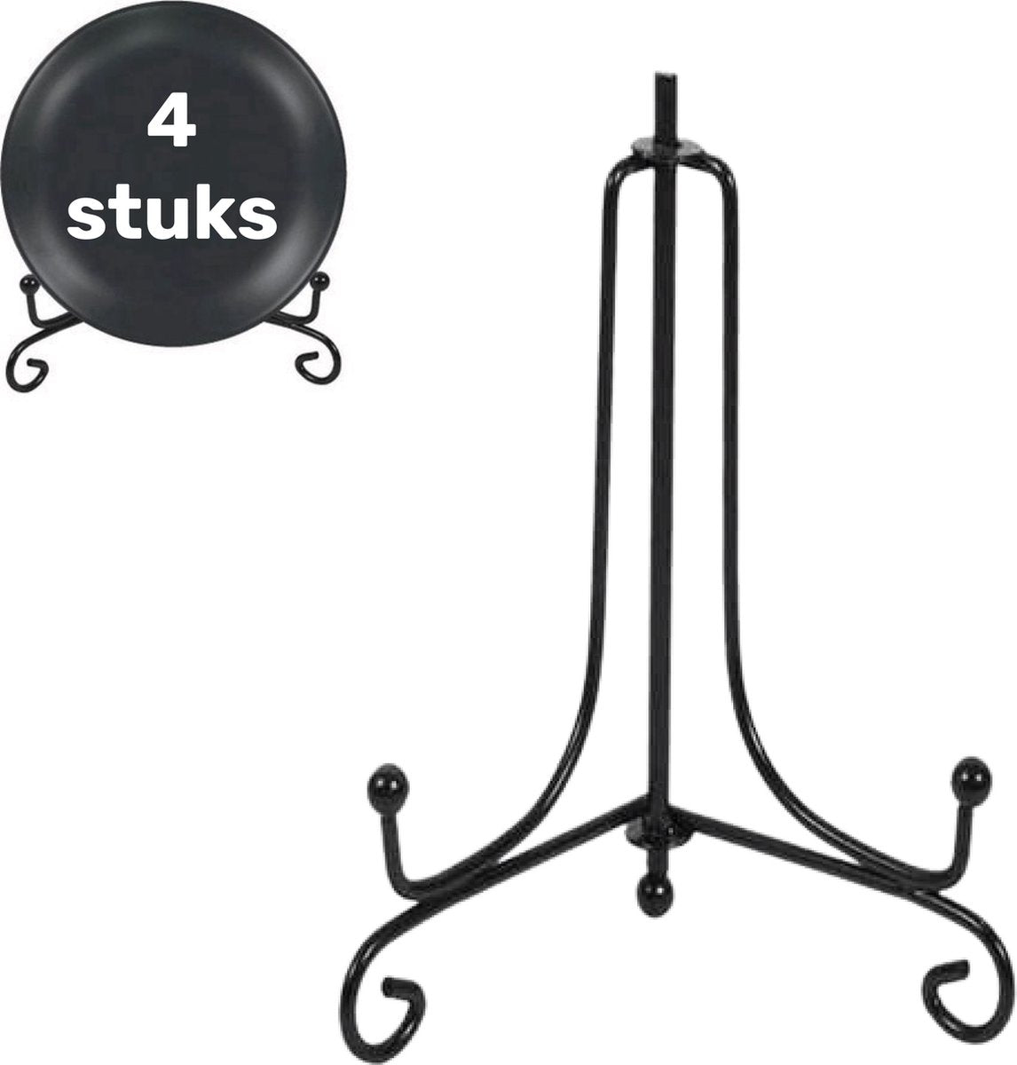 Luft - Bordenstandaard 4 stuks - Zwart