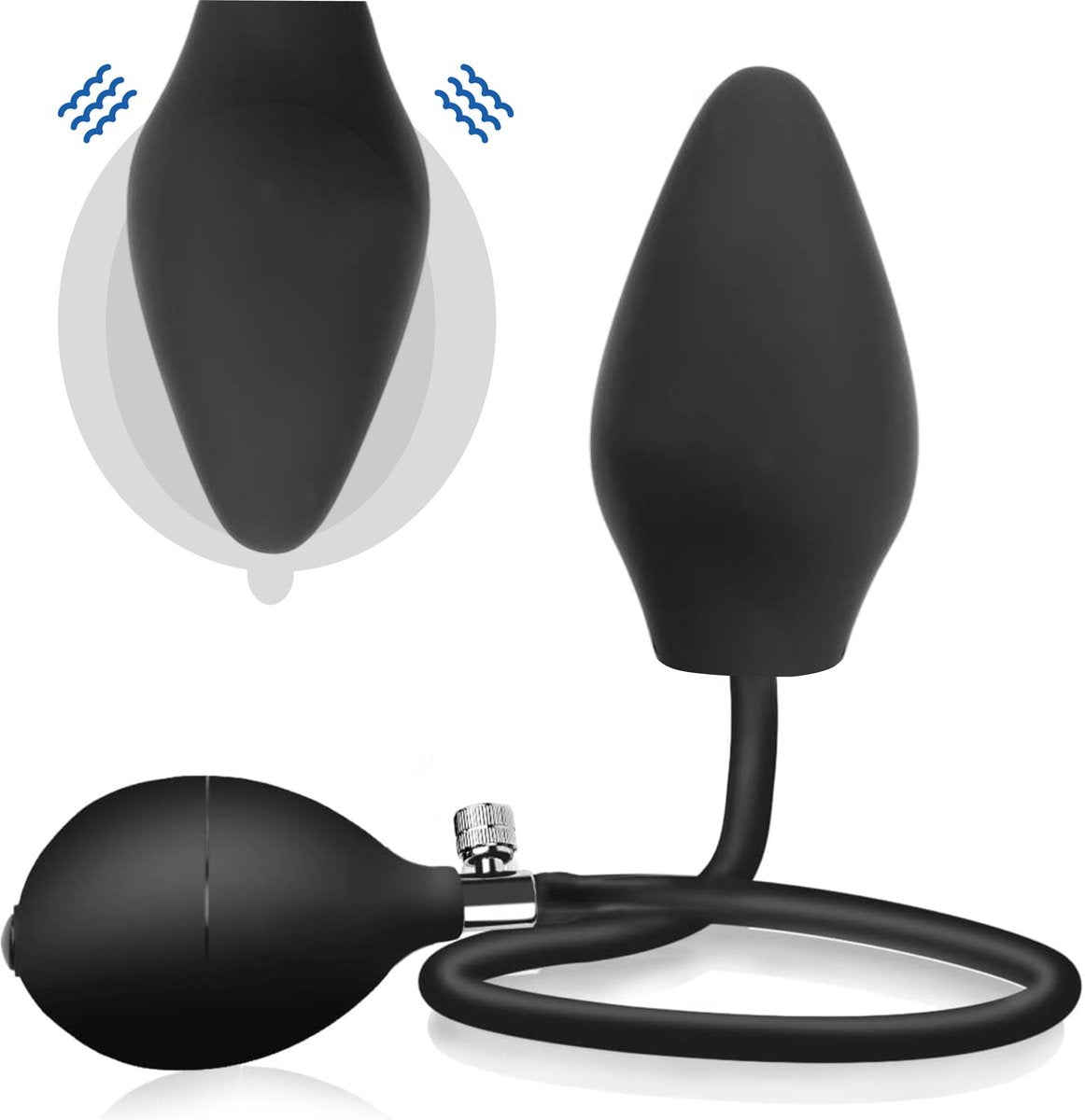 Jespro opblaasbare butt plug - max 10cm dik