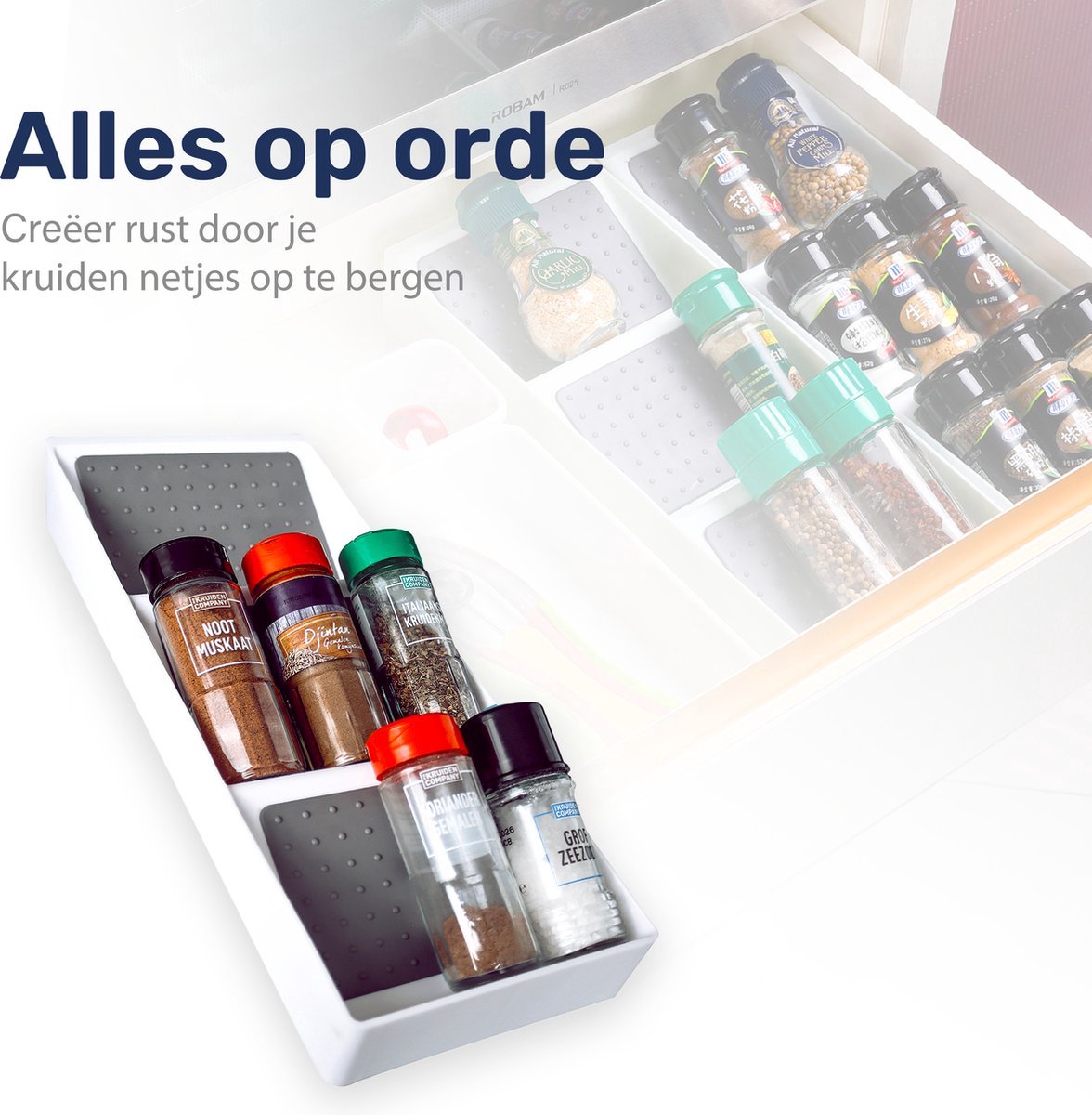 Kruidenrek - Voor 9 potjes - Lade