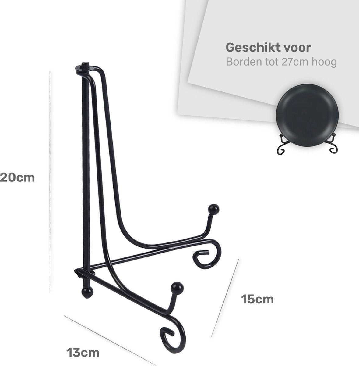 Luft - Bordenstandaard 4 stuks - Zwart