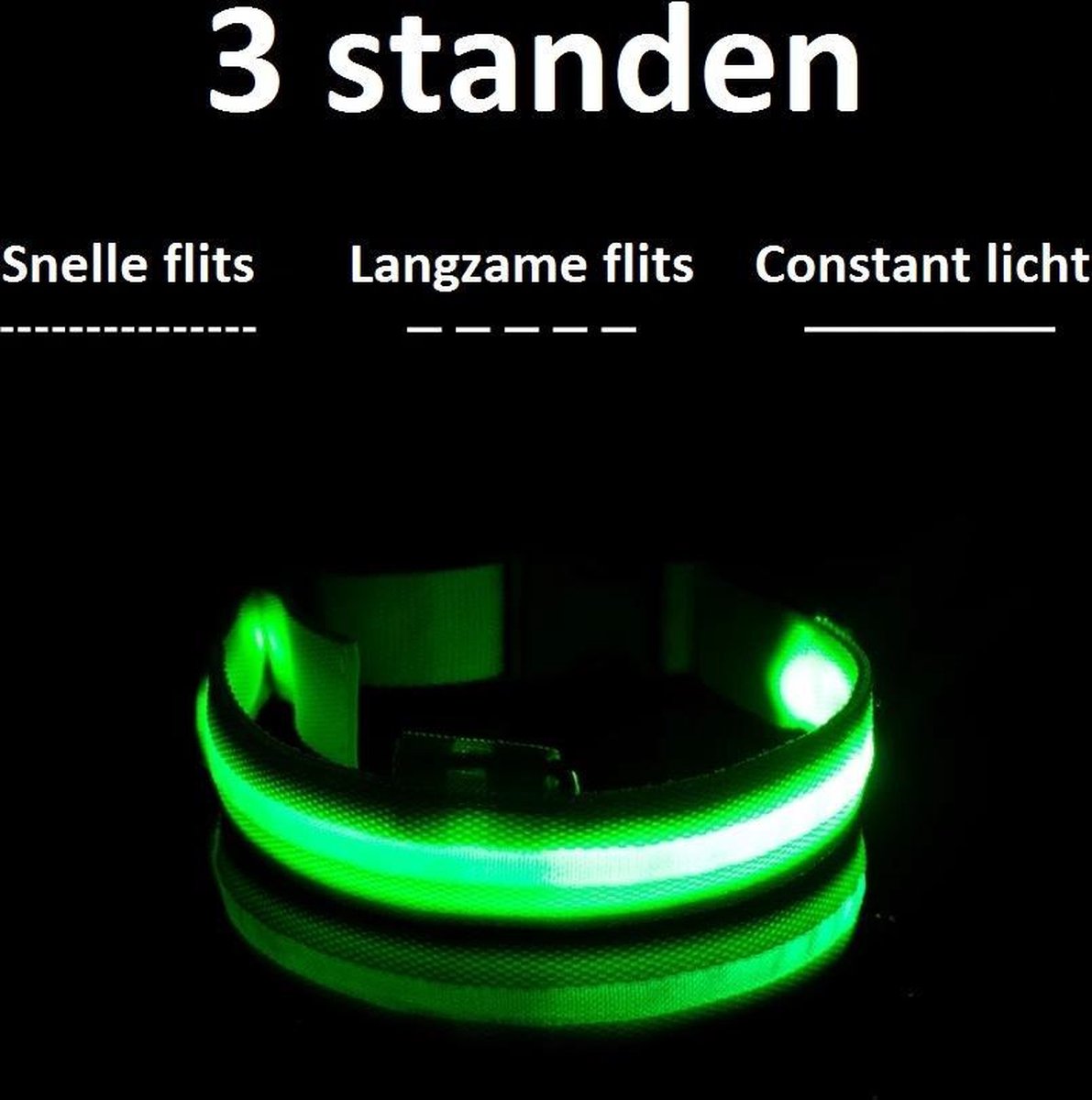 Lichtgevende Halsband LED Maat XL 42 - 56 cm USB Oplaadbaar Hondenhalsband Puppy Riem - Blauw Hond Dog Kat Kitten Cat - Dutchwide