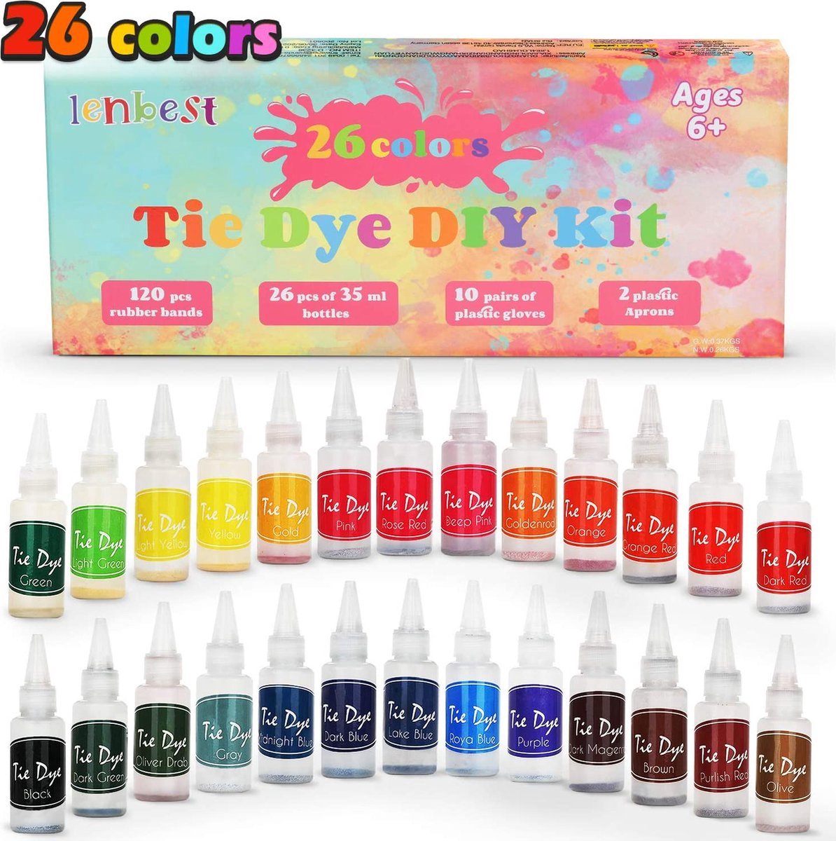 LBB - Tie Dye Diy Kit - 26 kleuren
