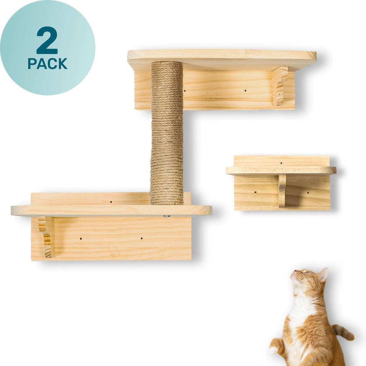 Katten klimmuur - Krabpaal met muurplank