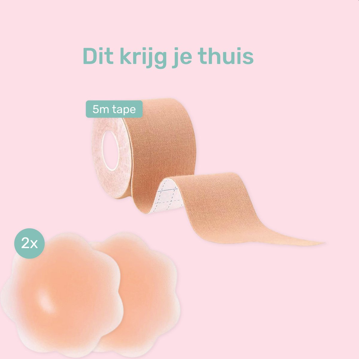 Soft & Silky Boobtape + 2 Nipple covers - Plakkers - Stickers - Borst - Plak - BH - Bra - Fashion - Tape - Push up - Tepel