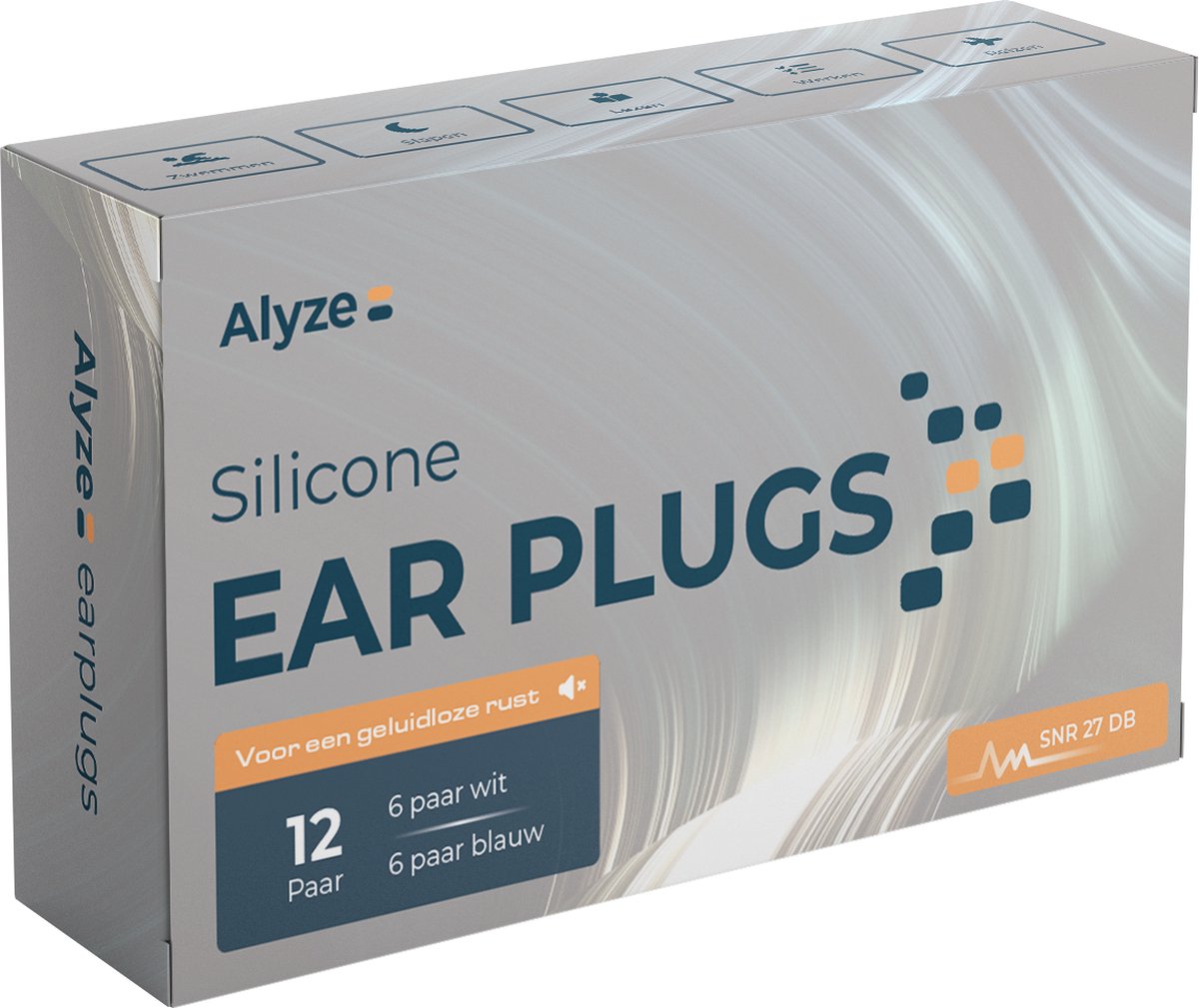 Alyze Earplugs - 12 paar Siliconen Oordoppen