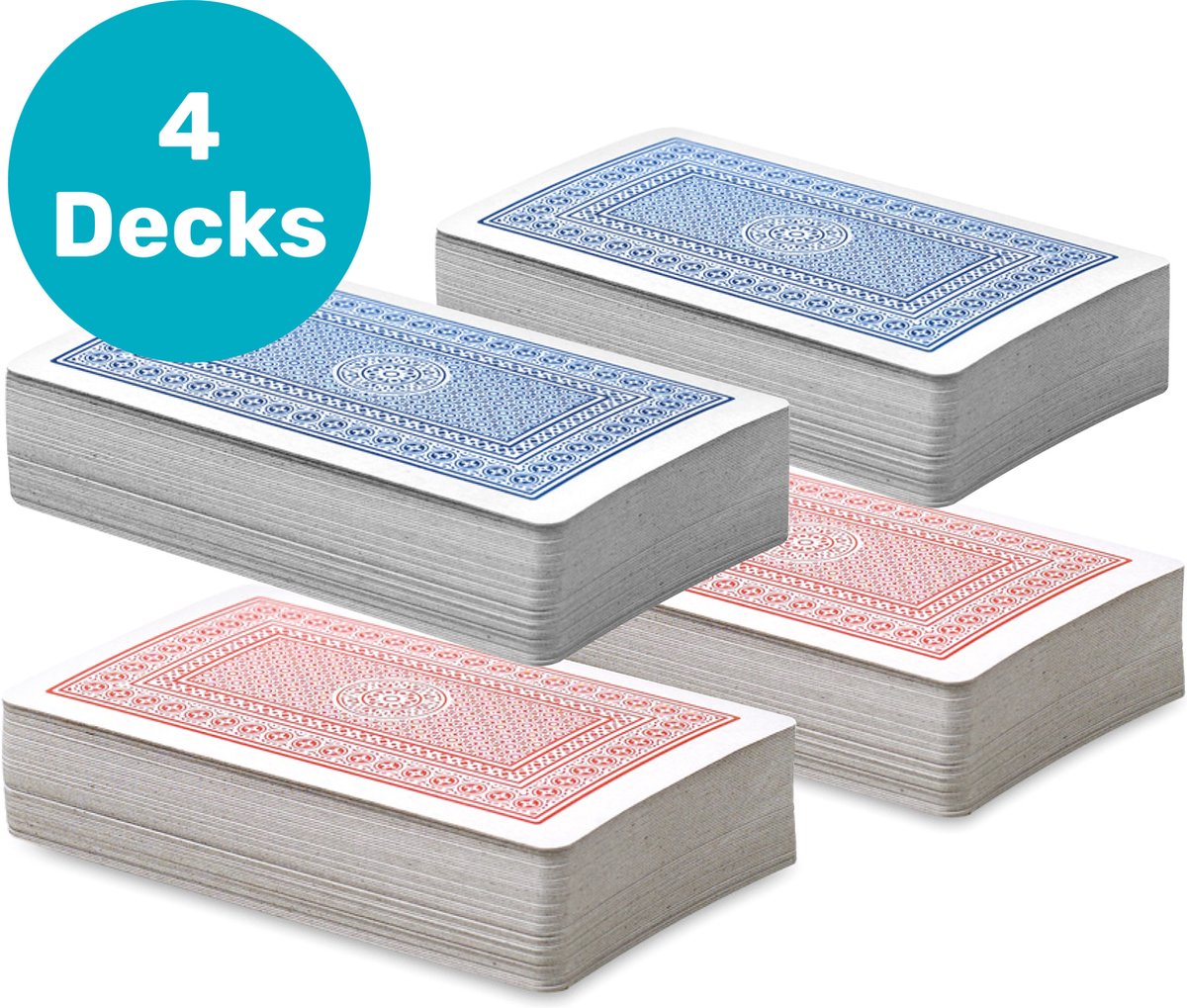 Speelkaarten - 4 pack - 4x 56 kaarten