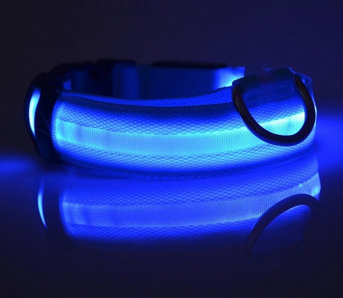 Lichtgevende Halsband LED Maat XL 42 - 56 cm USB Oplaadbaar Hondenhalsband Puppy Riem - Blauw Hond Dog Kat Kitten Cat - Dutchwide