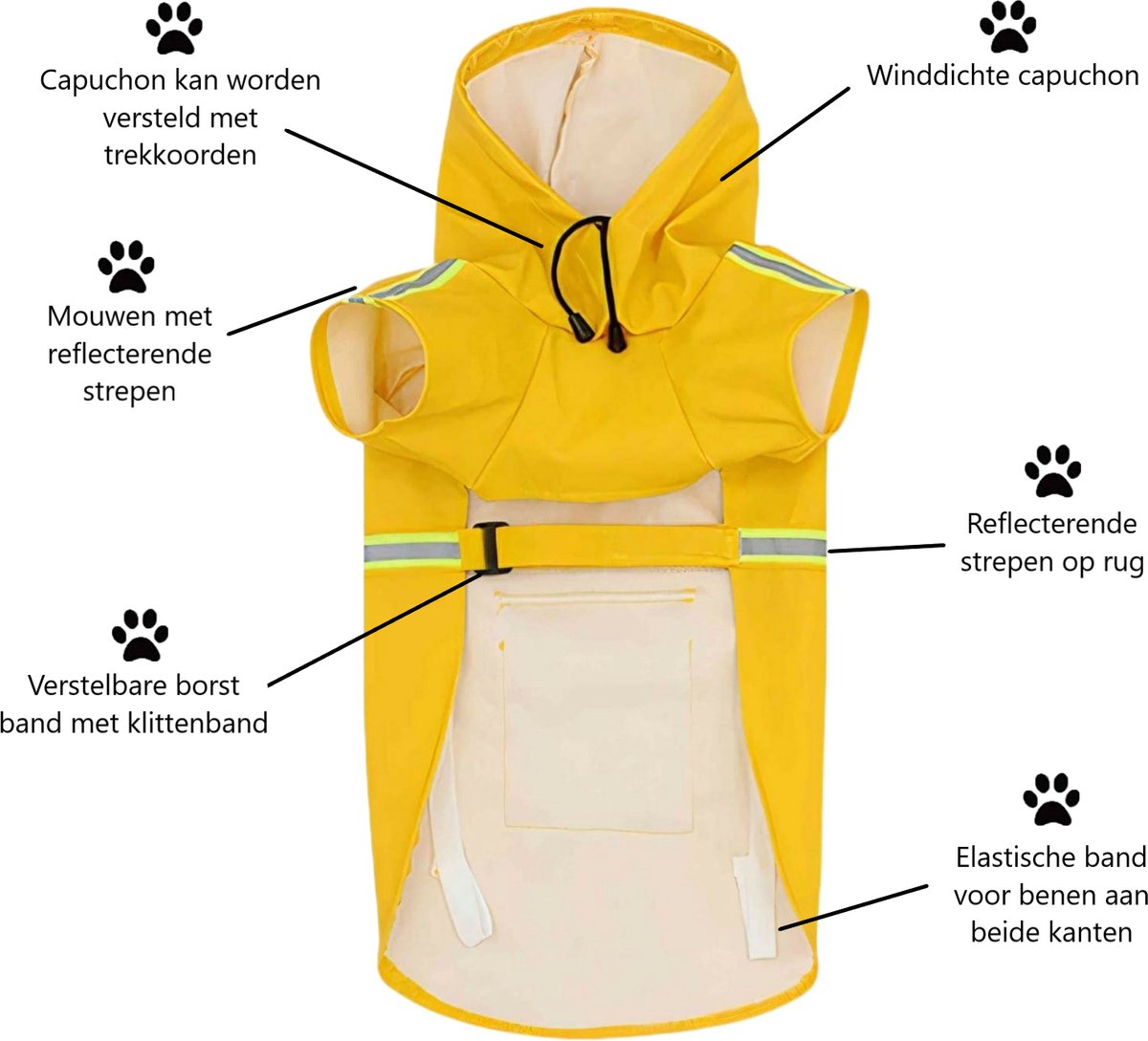 Dutchwide - Hondenjas - Regenjas Hond