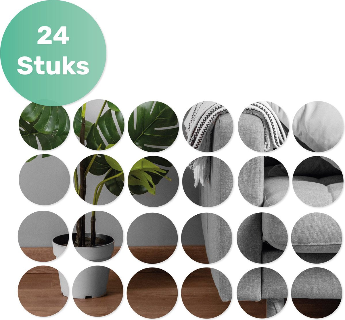 Plakspiegel - 24 stuks - Rond - Zelfklevende