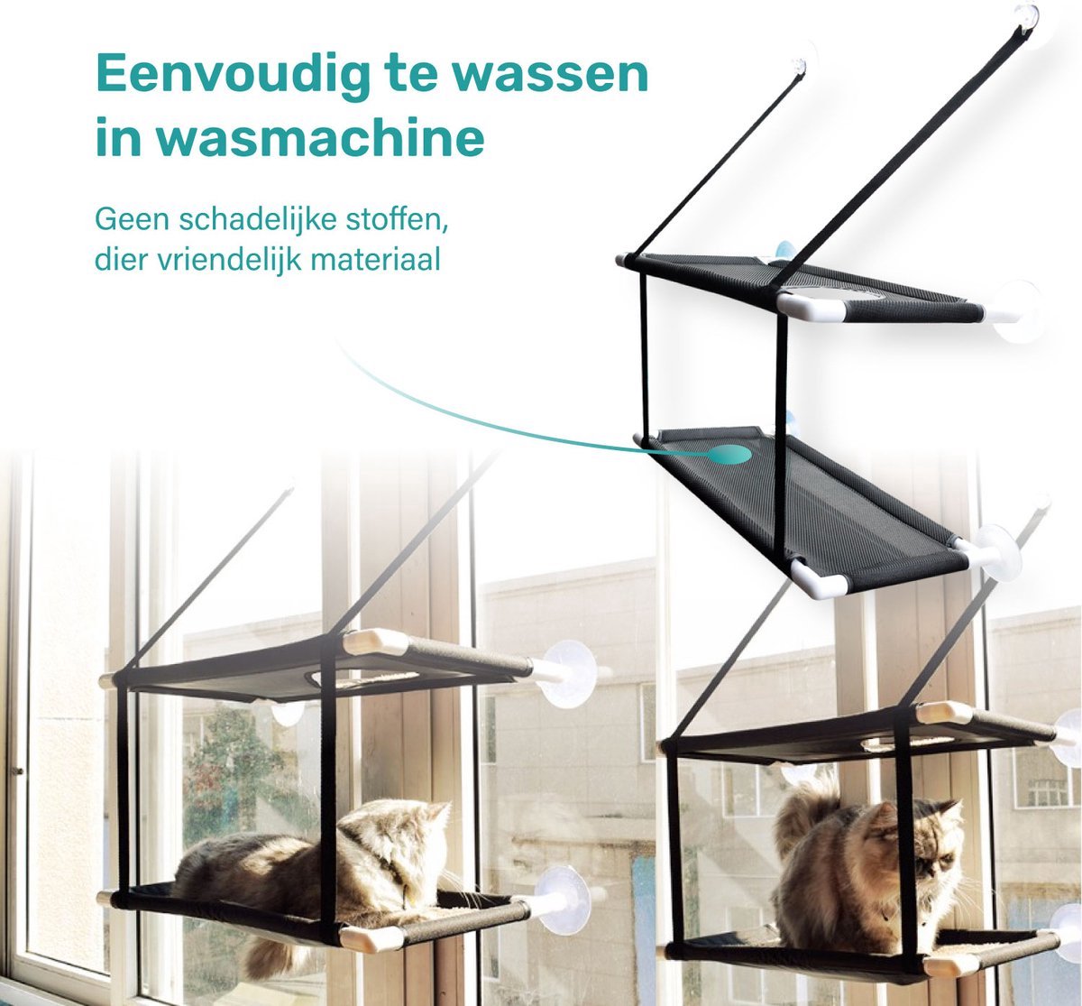 Raamhangmat - Dubbellaags - Met zuignappen