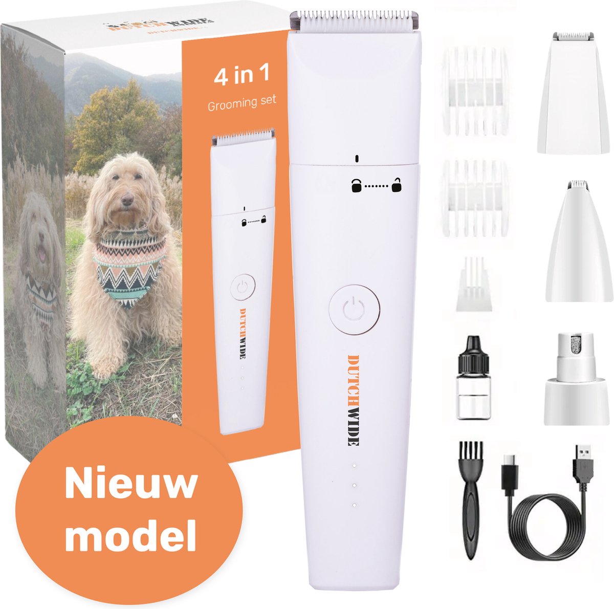Dutchwide Honden Katten Tondeuse - Fluisterstil & draadloos