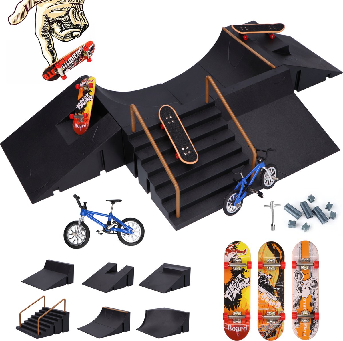 Fingerboard skatepark - 6 Ramps