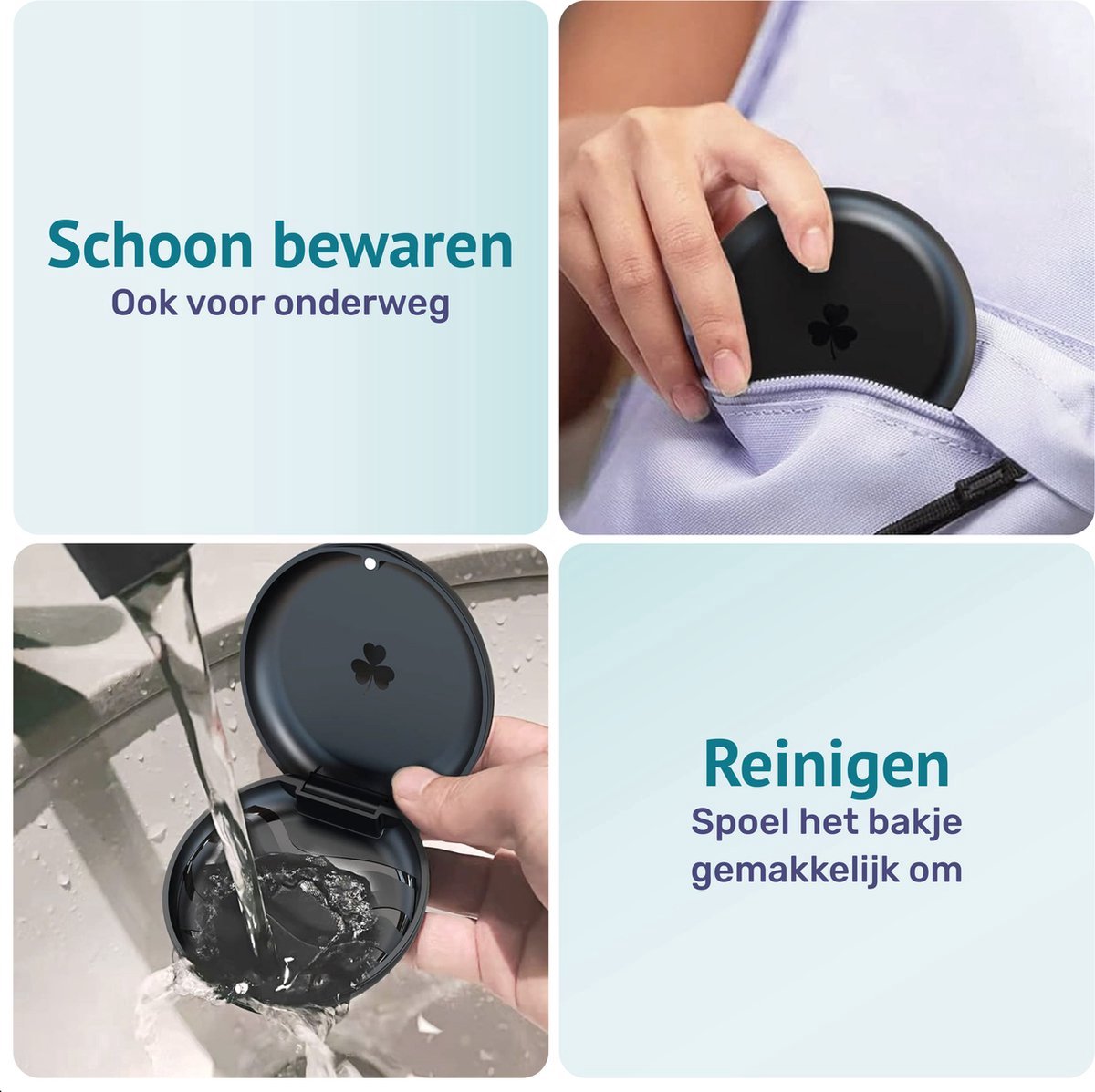 Alyze Gebitsbakje - Zwart - 2 pack -
