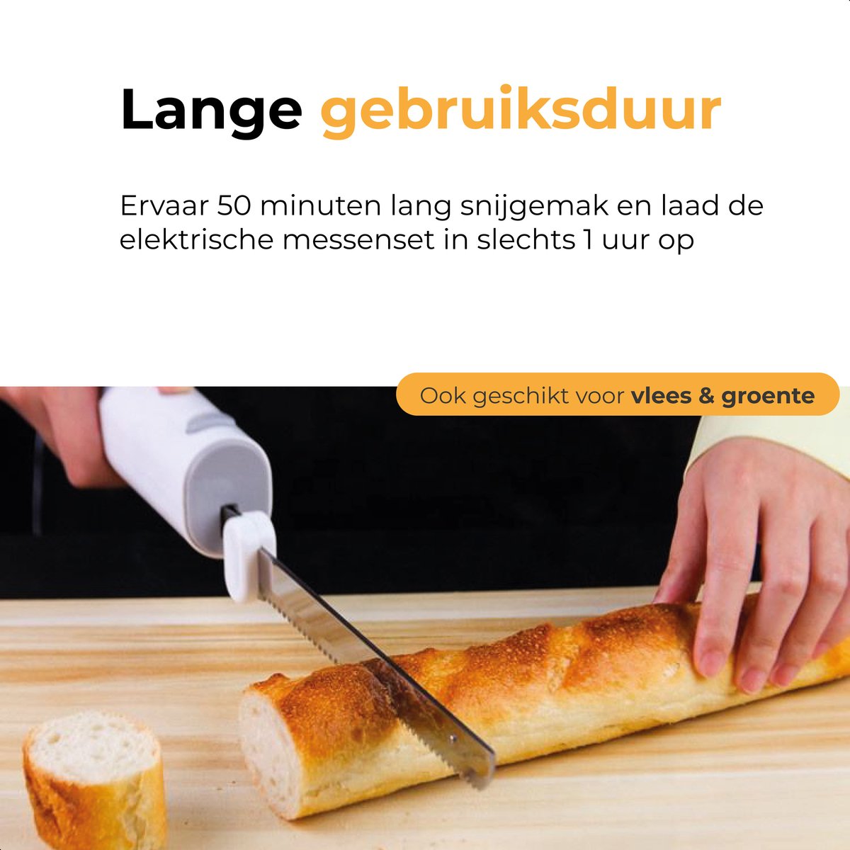 Skoov Elektrisch broodmes - 2023 - Grijs