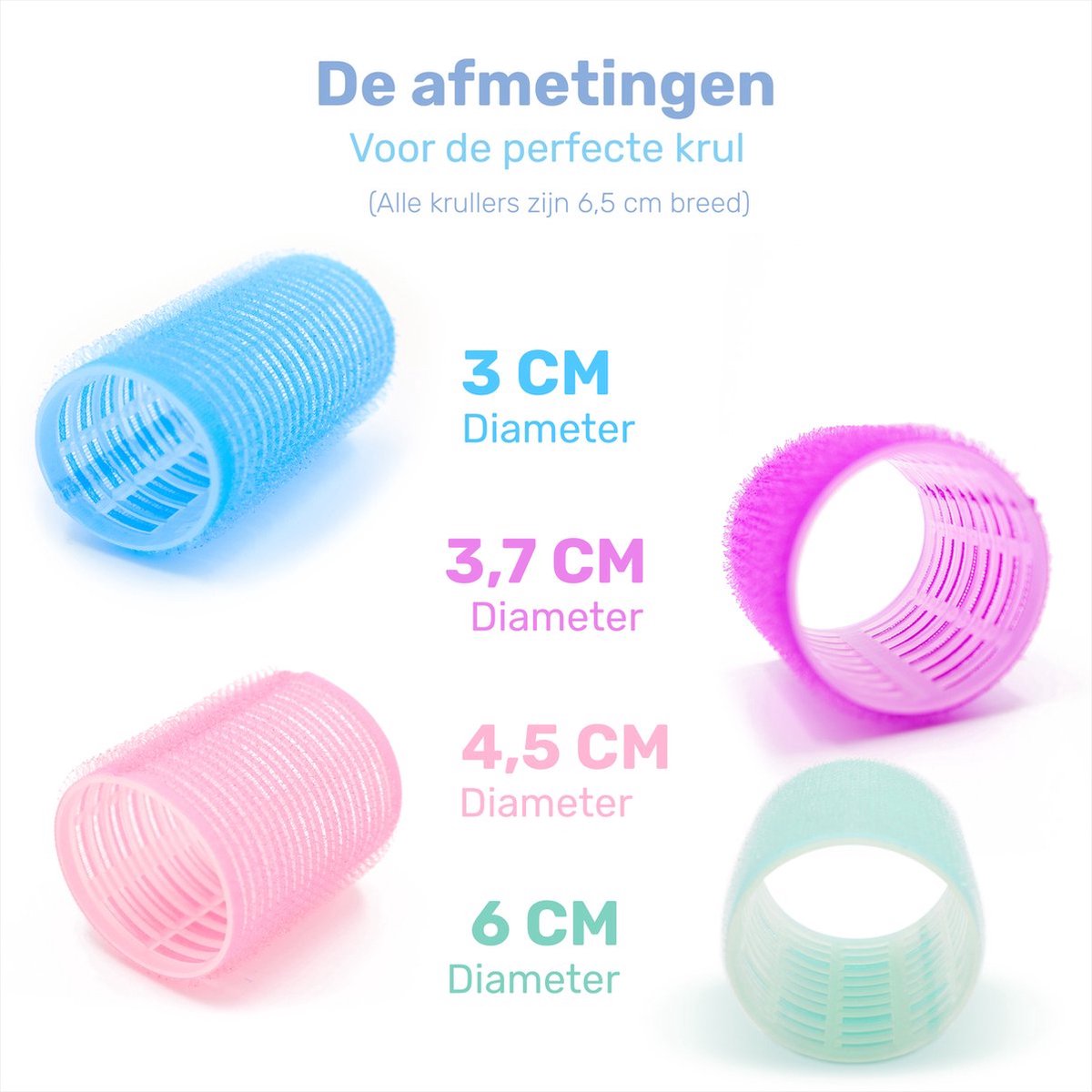 Krulspelden 48 stuks - 4 maten