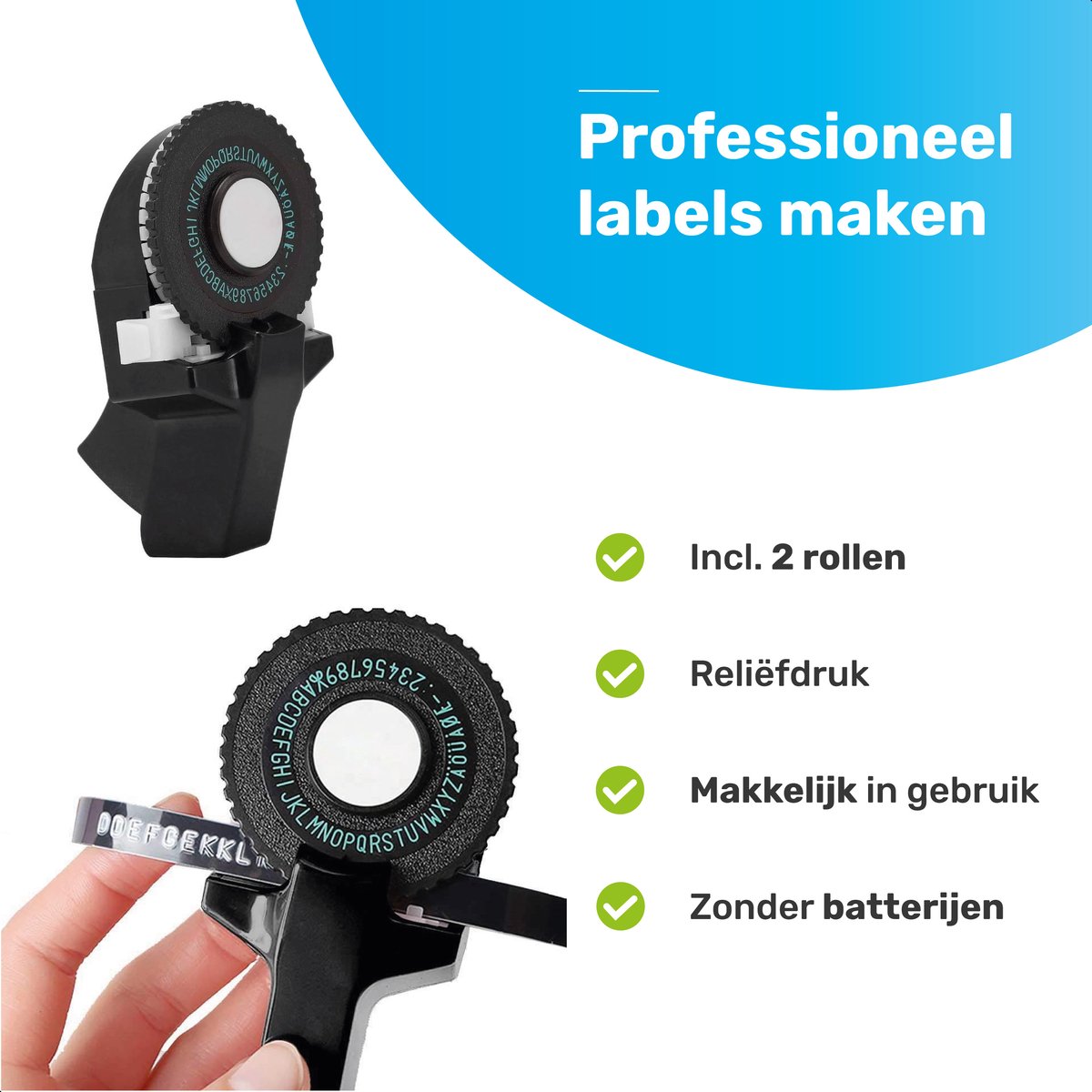 PRO Lettertang - Incl 2 rollen - Label - Printer