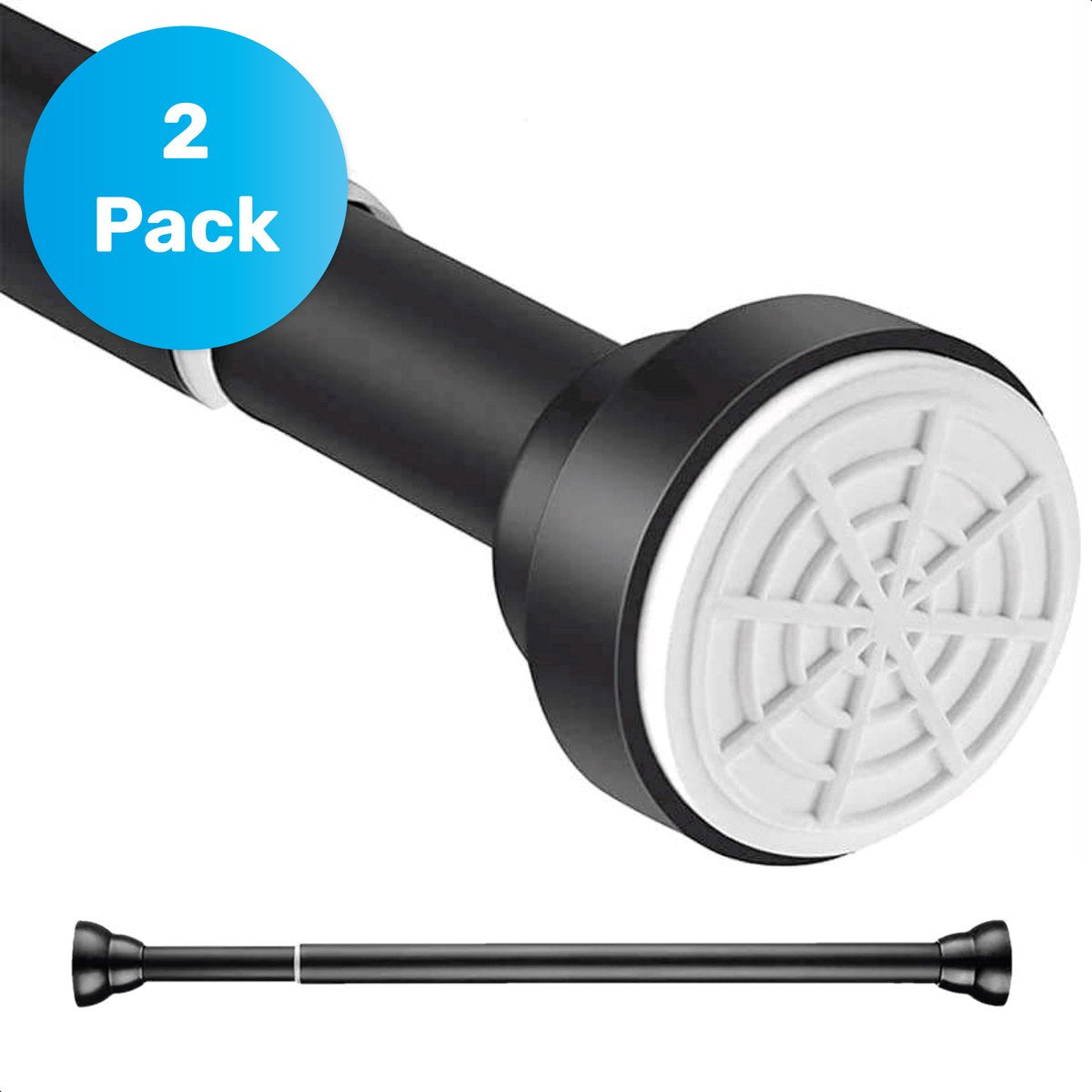 Gordijnroede - 2 pack - Zwart