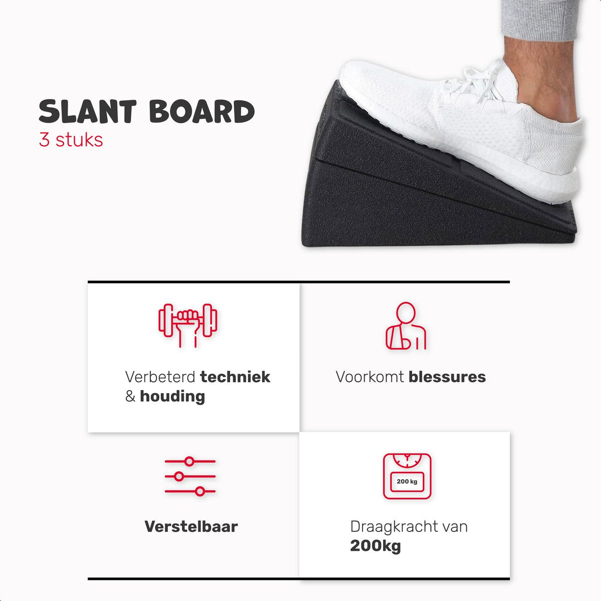 Slant Board - 3 Stuks - Squat block - Anti slip