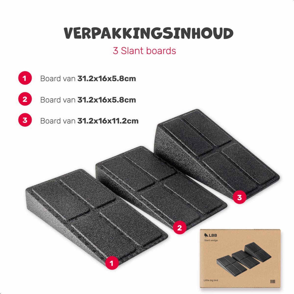 Slant Board - 3 Stuks - Squat block - Anti slip