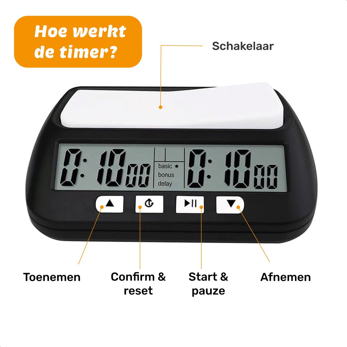 Pro Digitale Schaakklok - Incl. batterijen