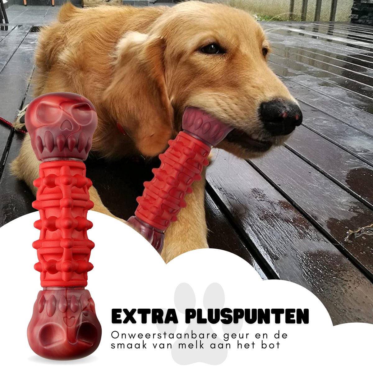 Dutchwide Kauwbot Hond - Extra Sterk - Kauwspeelgoed - Melk smaak - Honden - Speelgoed - Kauwbotten - Veilig materiaal - Kauw - Bot