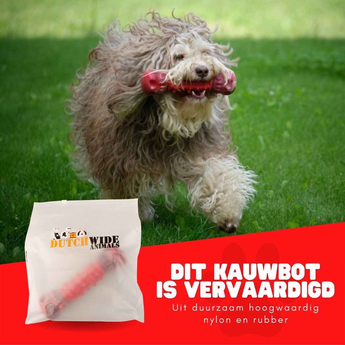 Dutchwide Kauwbot Hond - Extra Sterk - Kauwspeelgoed - Melk smaak - Honden - Speelgoed - Kauwbotten - Veilig materiaal - Kauw - Bot