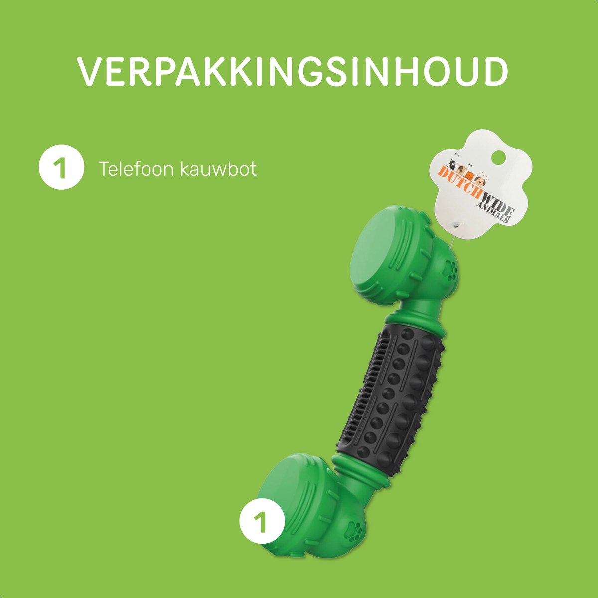 Dutchwide Kauwbot Telefoon - Honden - Tandenborstel - Gebitsverzorging - Hond - Honden Speelgoed - Bot - Tandsteen verwijderaar - Tandpasta - Mondwater hond