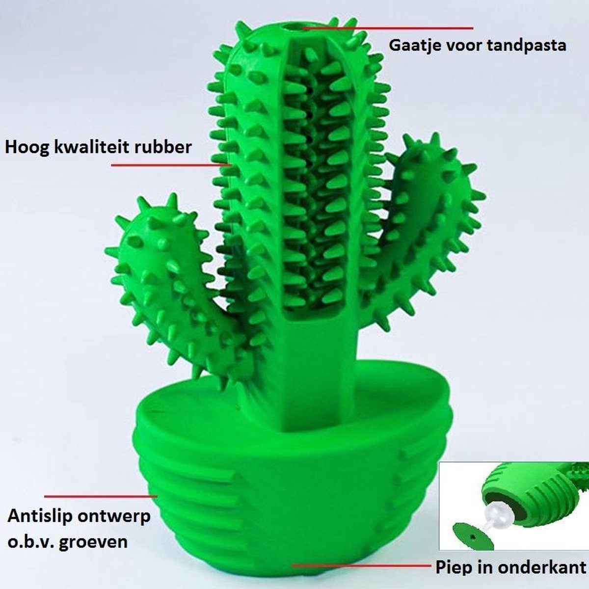 Tandenborstel Hond Melk Geur Smaak en Piep Honden Speelgoed Dog Toy - Cactus Kauwbotten Tandverzorging Hondenspeelgoed Hondenbot Kauwstaaf Tanden Puppy Hondenspeeltje Sterk Kauwspeelgoed - Dutchwide