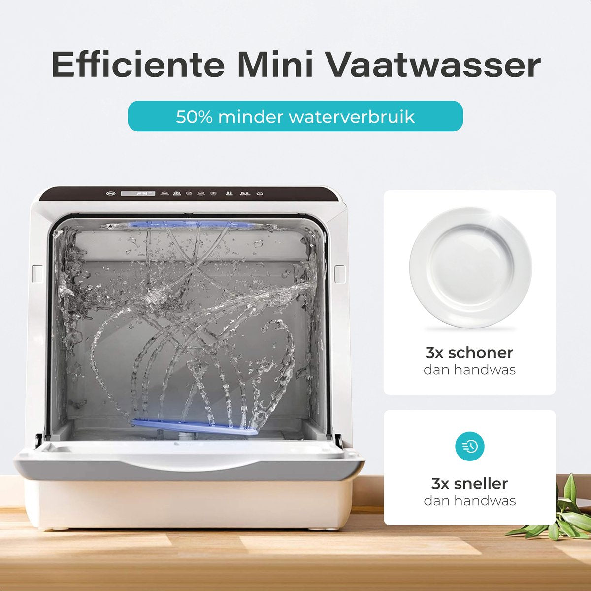 Skoov Vrijstaande Mini Vaatwasser met waterreservoir - Met APP