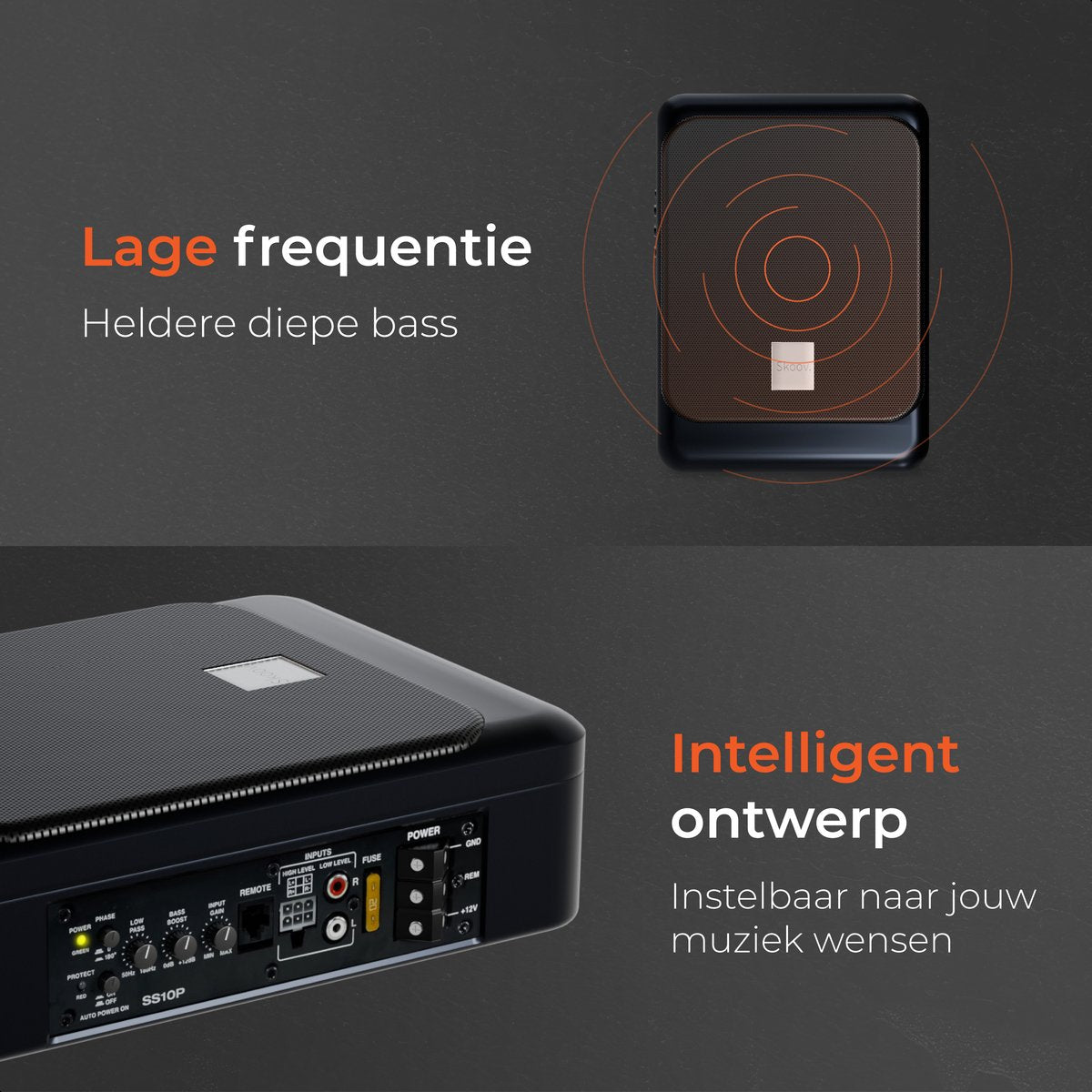 Skoov Auto Subwoofer Met Ingebouwde Versterker - 200W