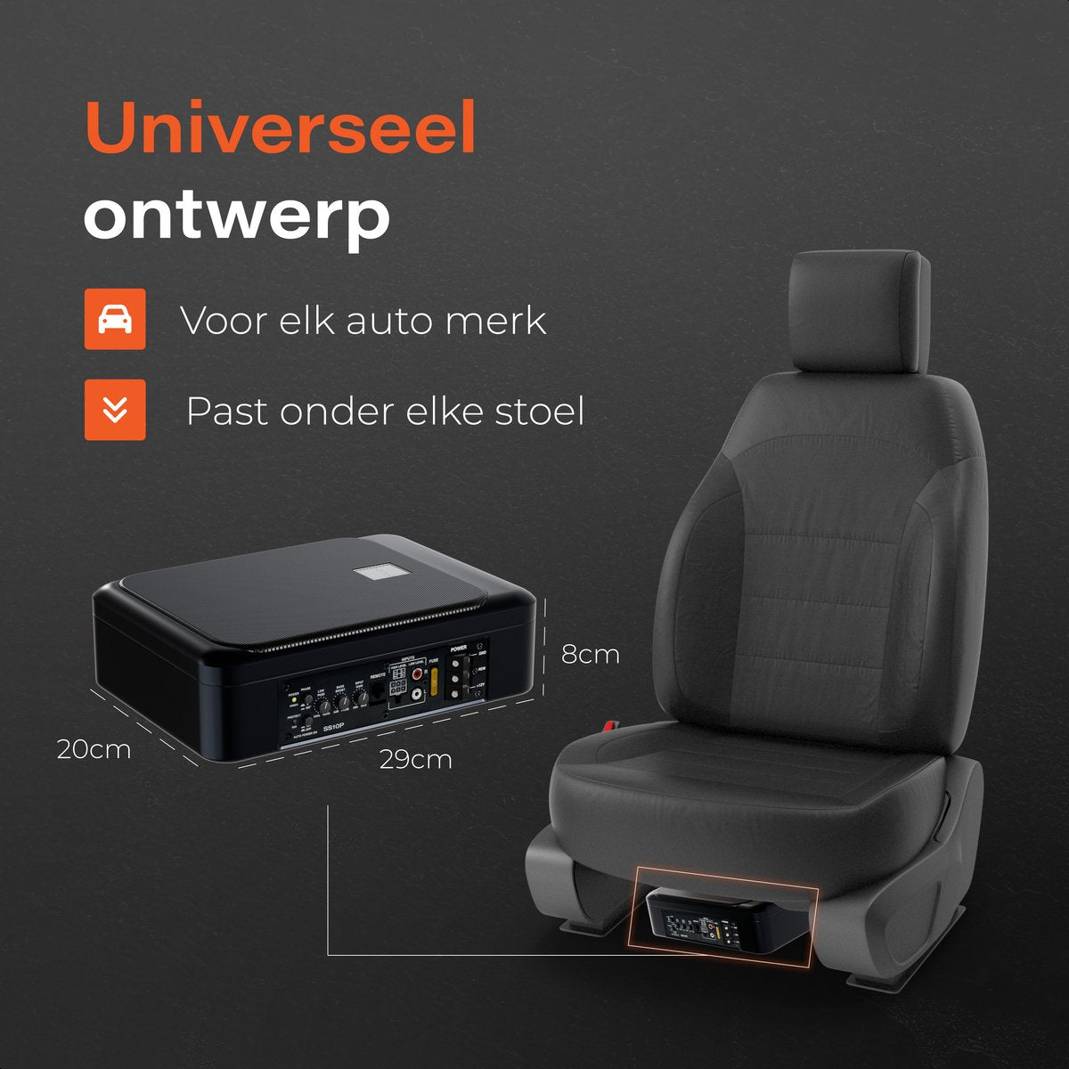 Skoov Auto Subwoofer Met Ingebouwde Versterker - 200W