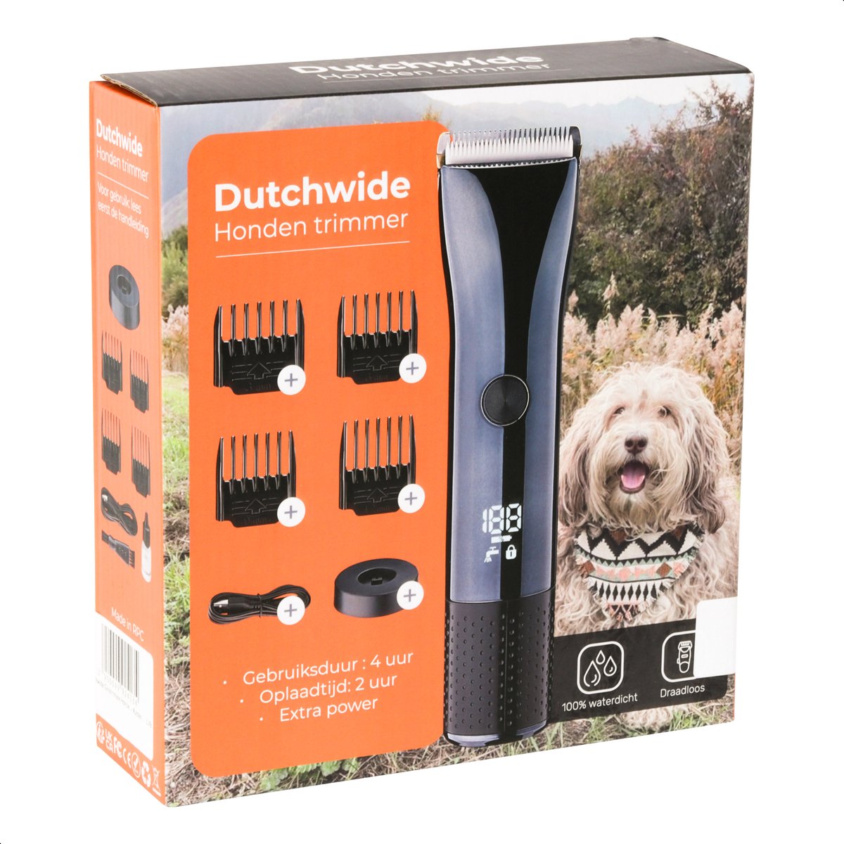 Dutchwide Hondentondeuse - Incl. 4 opzet stukken