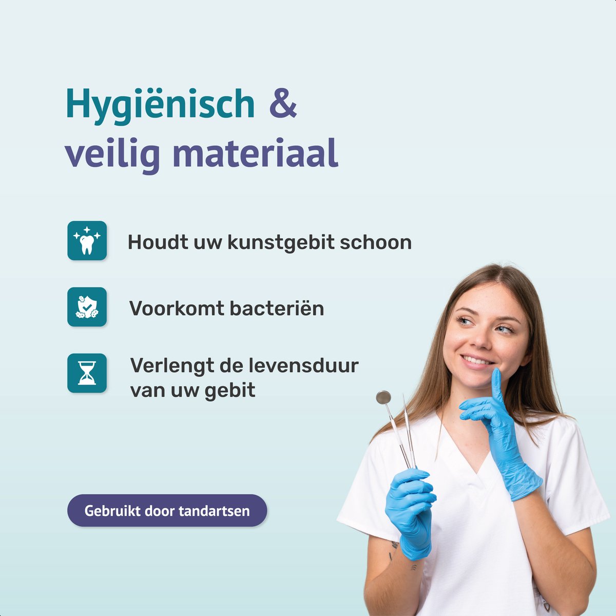 Alyze Gebitsbakje - Beugelbakje - Wit Met Spiegel