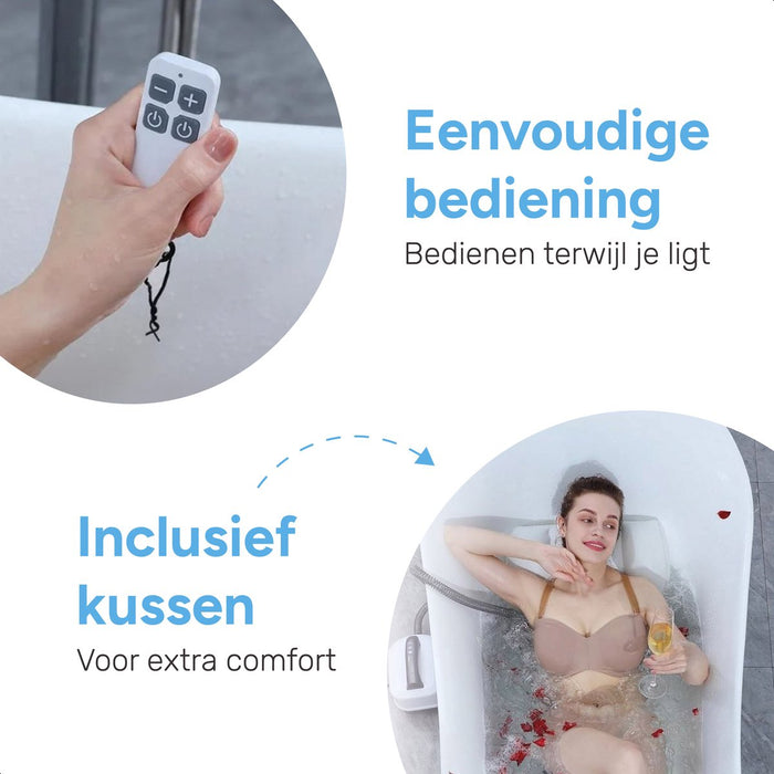 Bubbelbadmat voor in bad - Met kussen & afstandsbediening