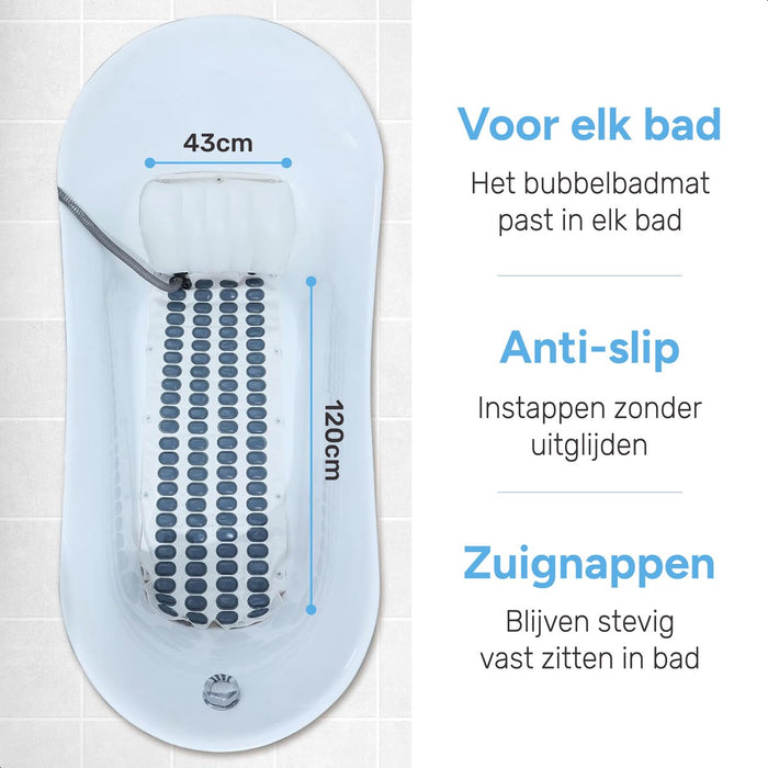 Bubbelbadmat voor in bad - Met kussen & afstandsbediening