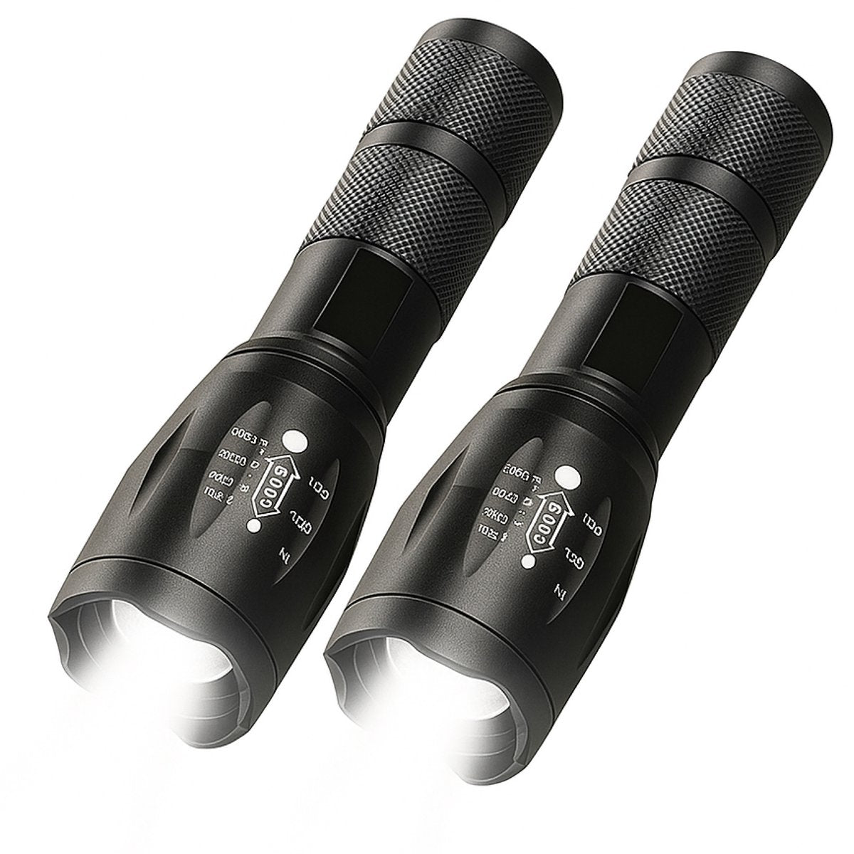 Zaklamp LED oplaadbaar - 2 stuks - incl batterijen