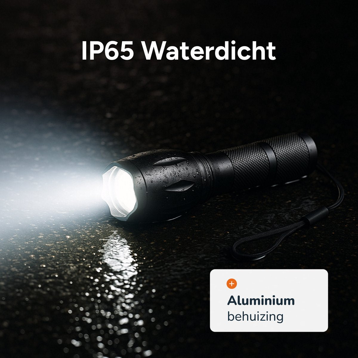 Zaklamp LED oplaadbaar - 2 stuks - incl batterijen