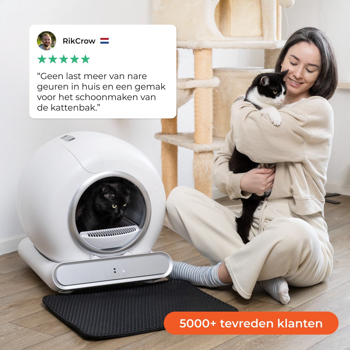 Zelfreinigende kattenbak - Inclusief App - Skoov