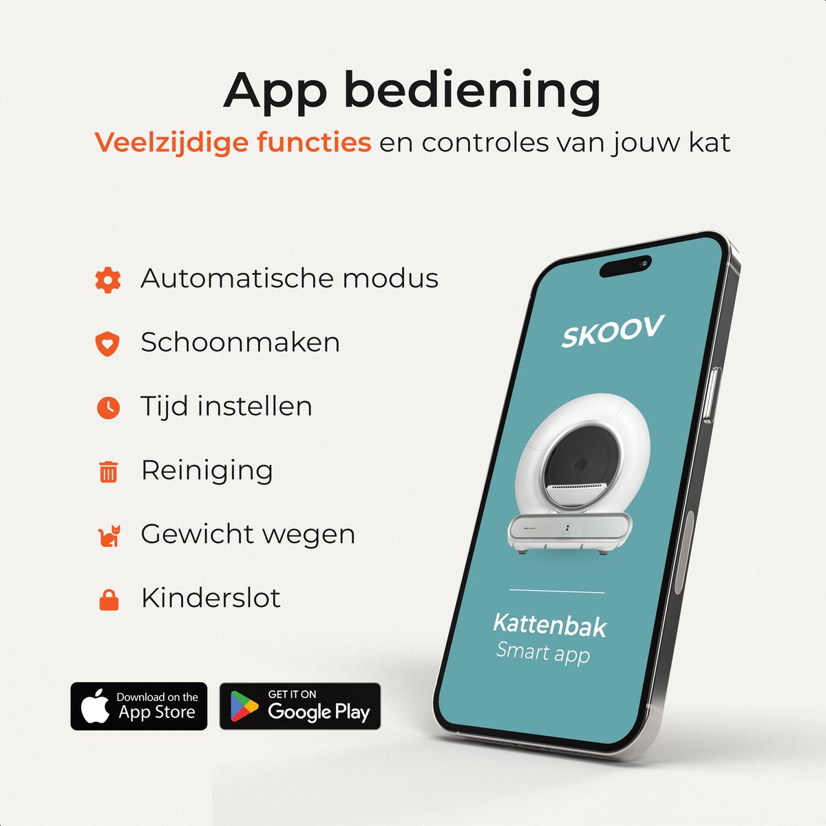 Zelfreinigende kattenbak - Inclusief App - Skoov