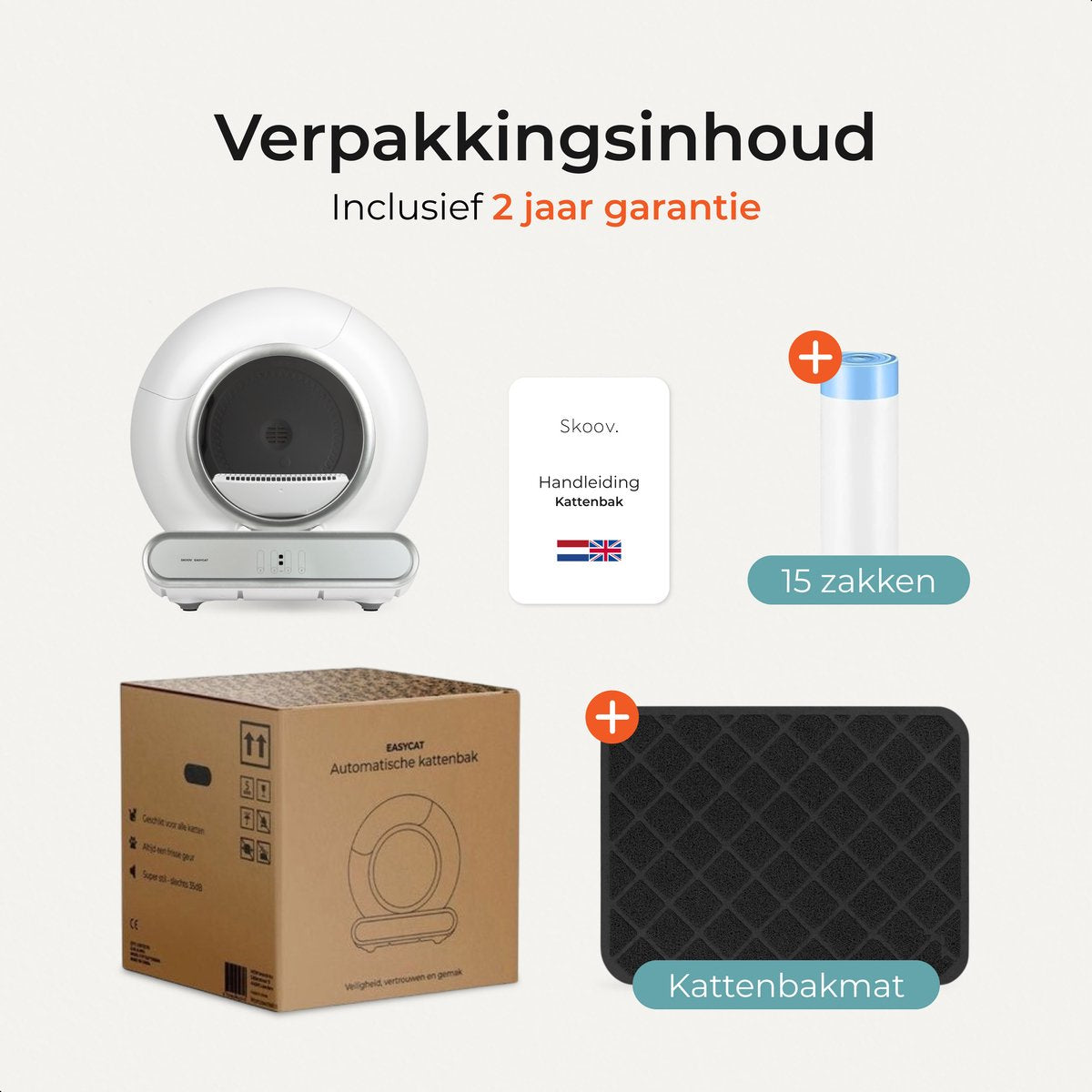 Zelfreinigende kattenbak - Inclusief App - Skoov