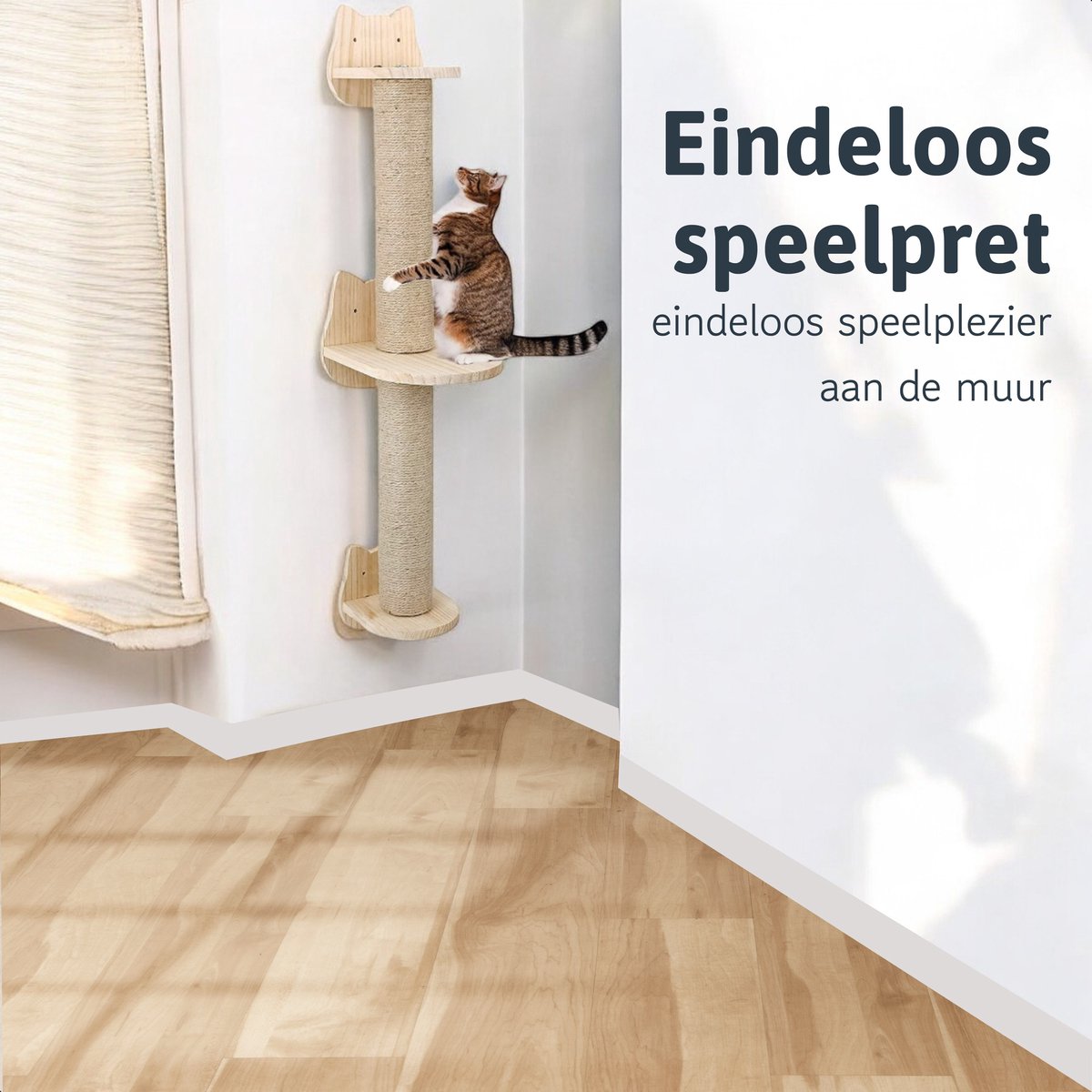 Katten klimmuur - Krabpaal - 2 Plateaus