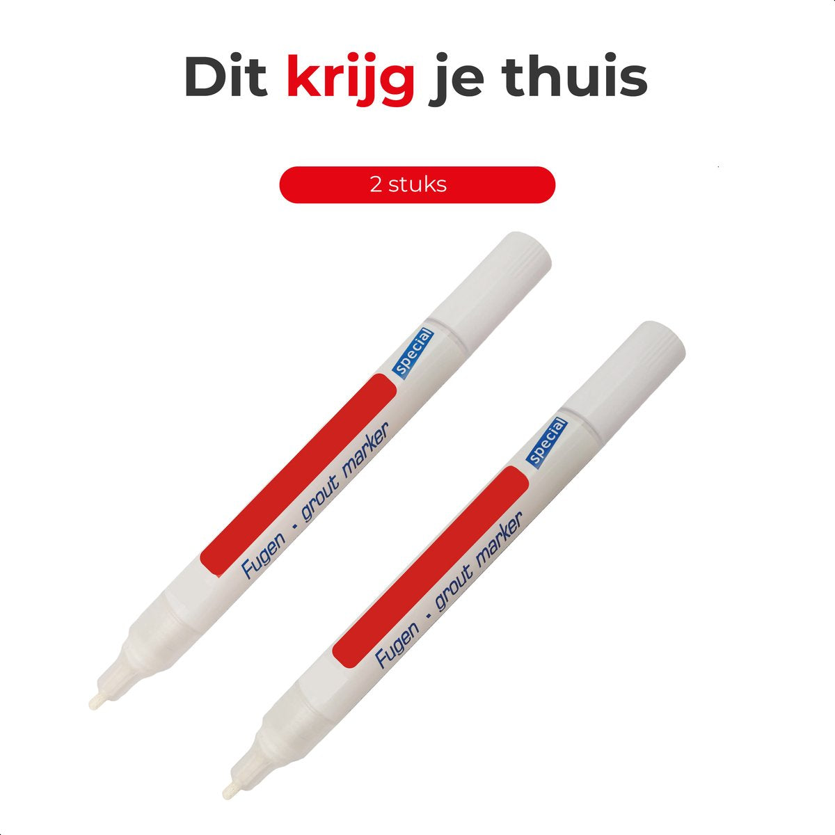 Voegenstift - 2 pack - Wit - tot 120 meter - Pen - Stift