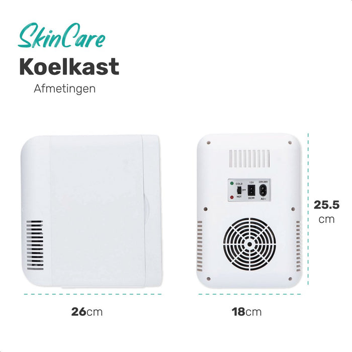 Skincare fridge - 5L - 2°C tot 40°C - Incl. Jade roller - Led spiegel - Organizer - Koelkast - Beauty - Skincare - Skincare apparaat