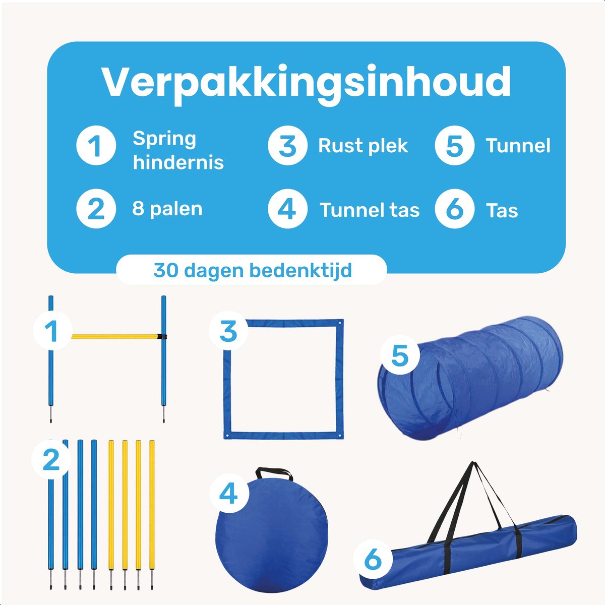Agility set voor de hond - 16 delig