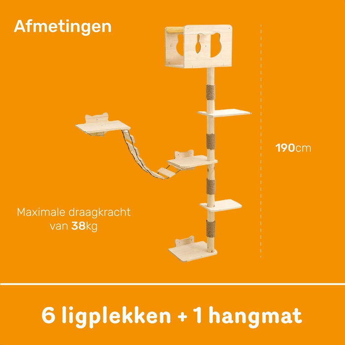 Katten klimmuur - Met krabpalen