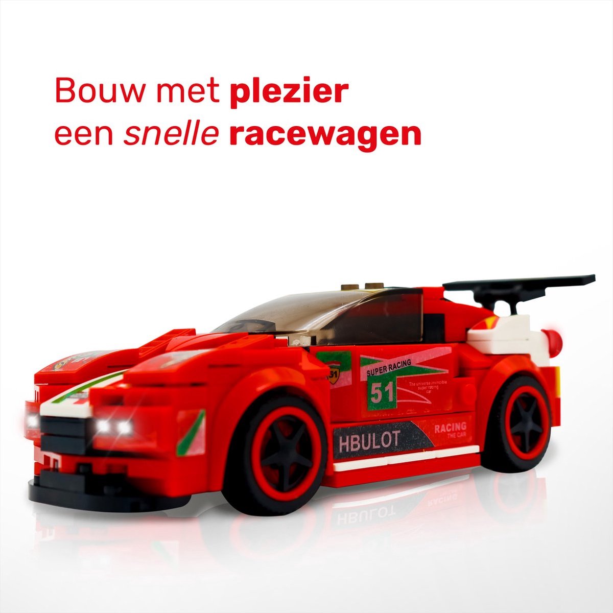Luke - Race auto - Rood - 164 bricks - Bouwstenen