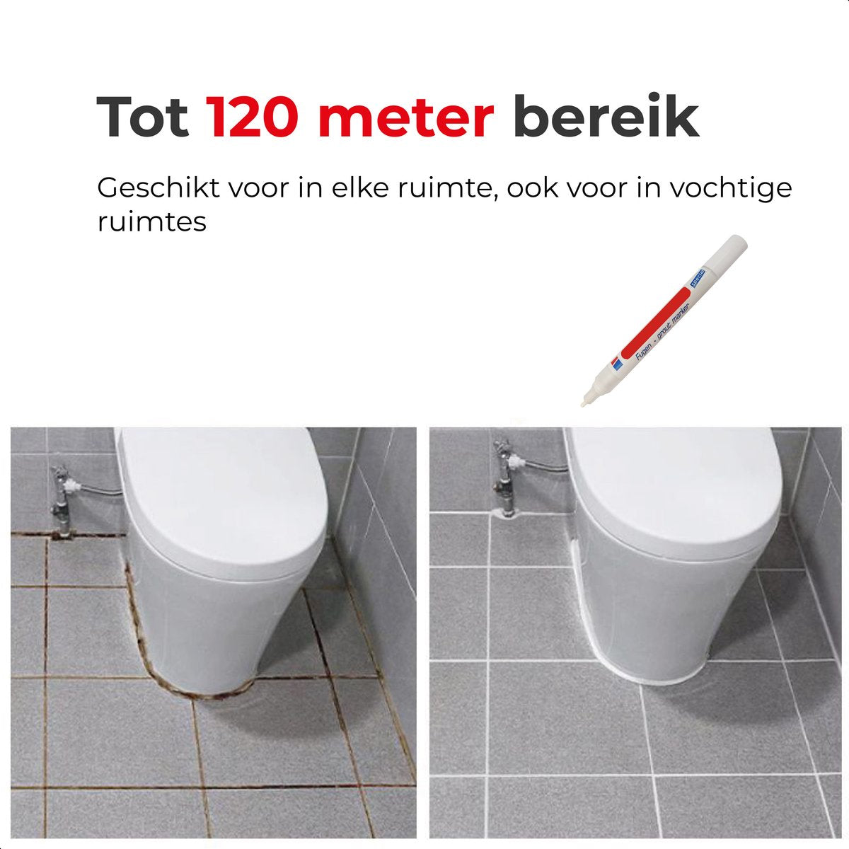 Voegenstift - 2 pack - Wit - tot 120 meter - Pen - Stift