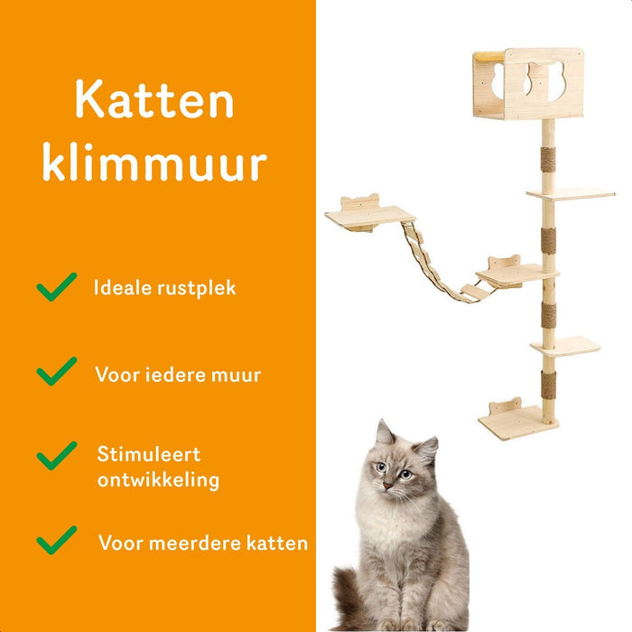 Katten klimmuur - Met krabpalen